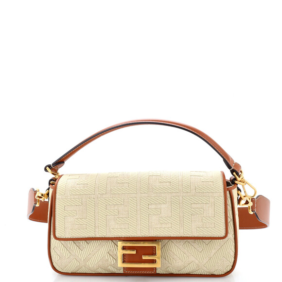 Fendi Handbags - Fendi Medium Baguette NM Bag Zucca Embroidered Raffia